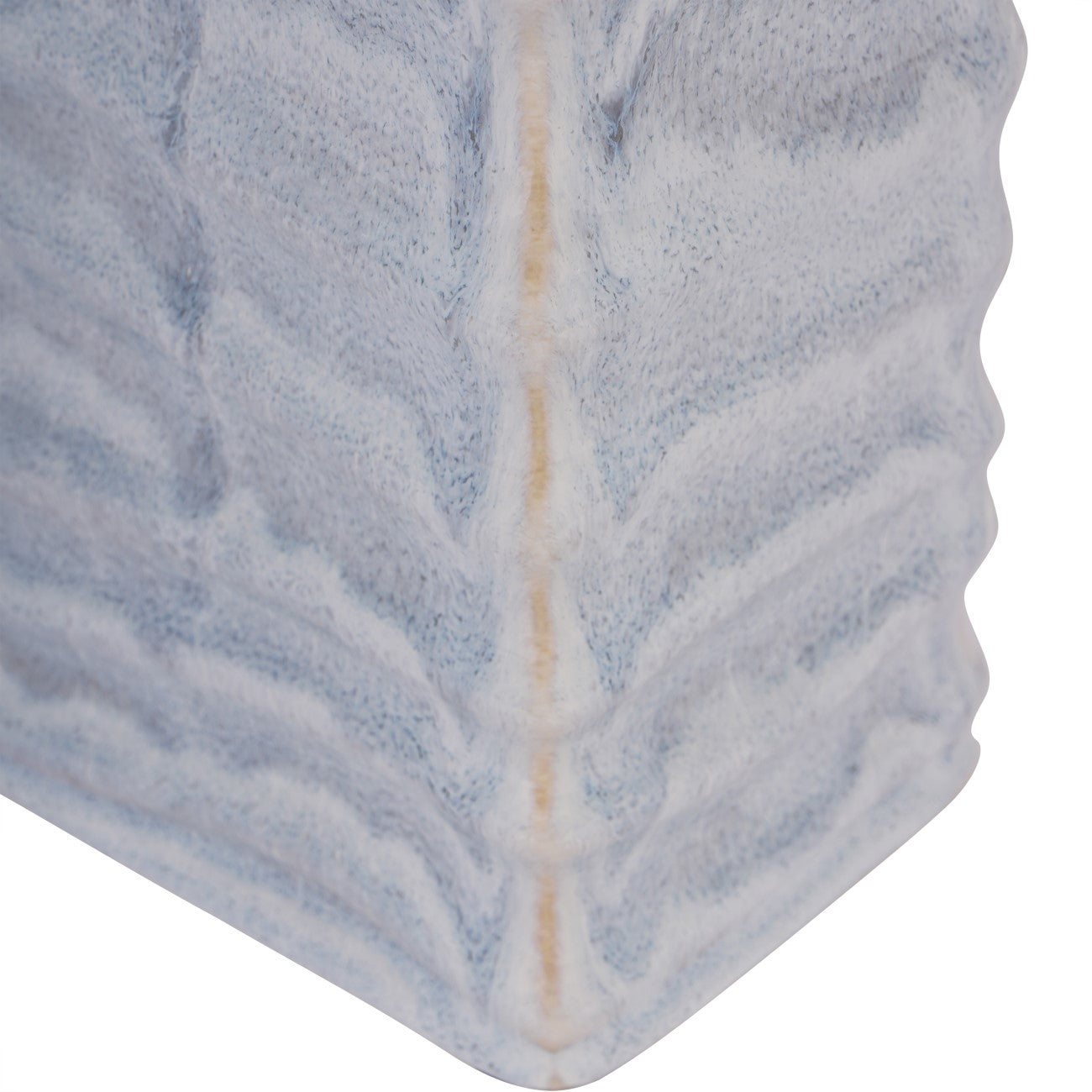 Sereno Off White Glazed Ceramic Square Vase